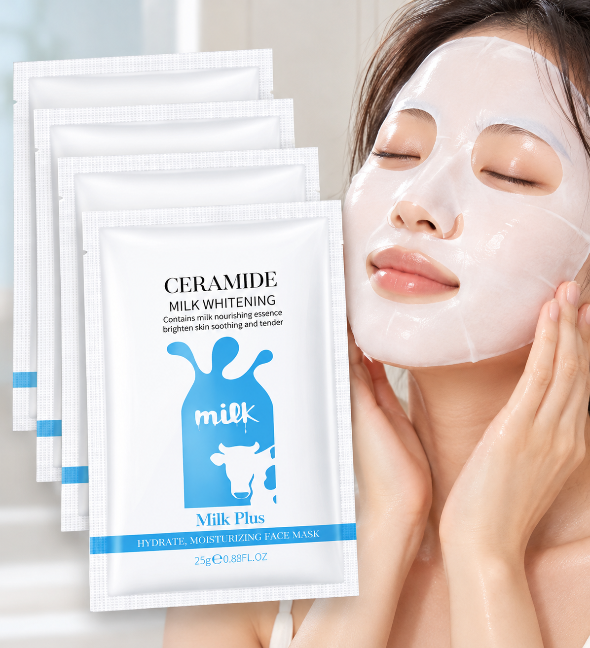 GlowGlass™ – Pack de 4 Mascarillas Faciales de Biocolágeno